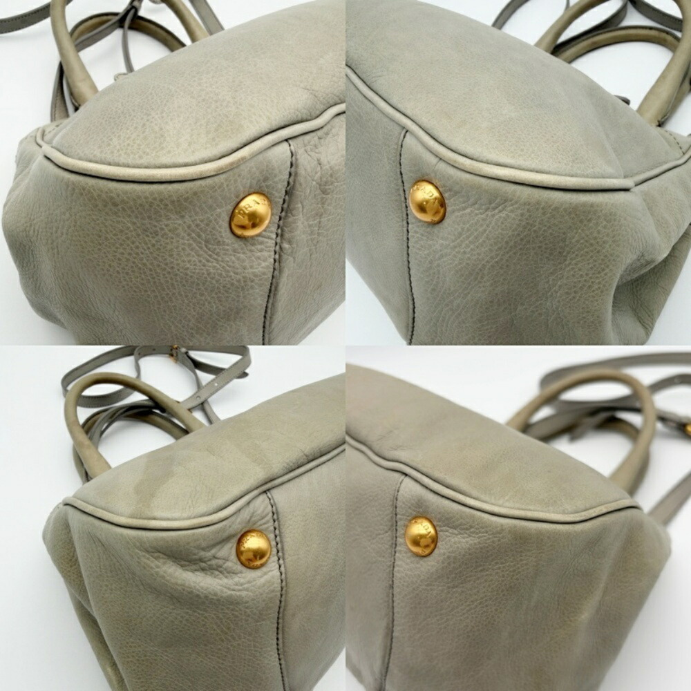PRADA Gray Leather Shoulder Bag - Picture 12 of 16